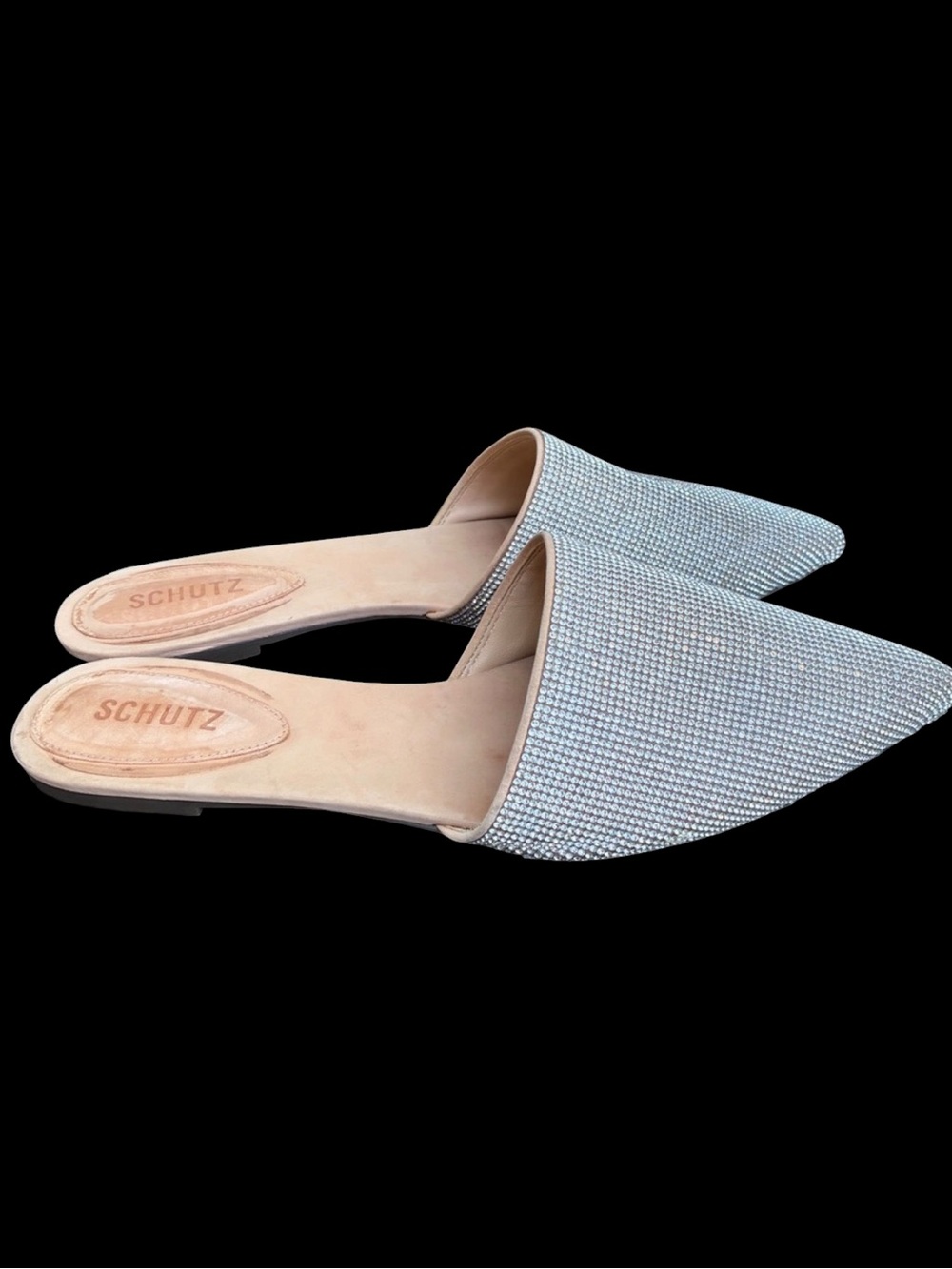 SCHUTZ Felicie Crystal Pavé Slide Mules Sz 10